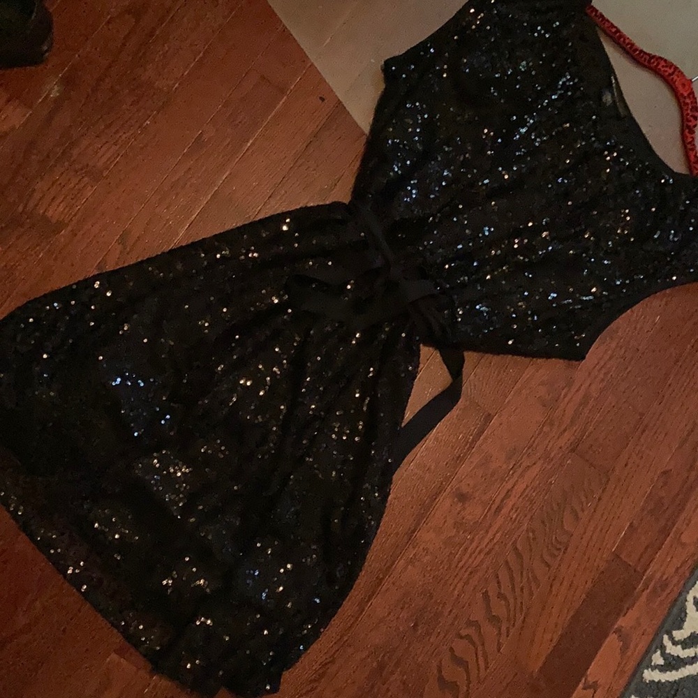 Lane Bryant plus size sequin dress black